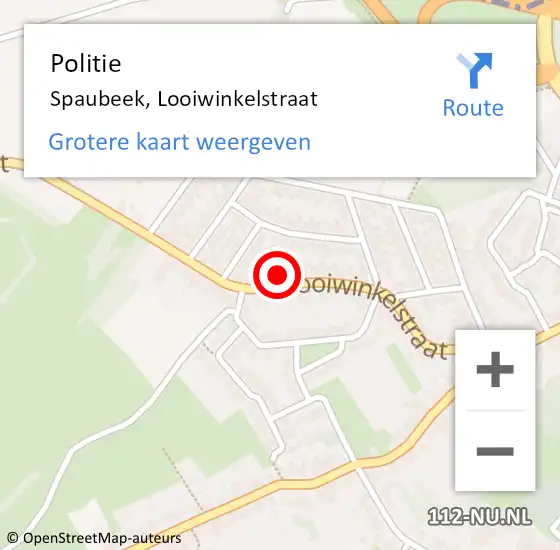 Locatie op kaart van de 112 melding: Politie Spaubeek, Looiwinkelstraat op 31 december 2024 22:47