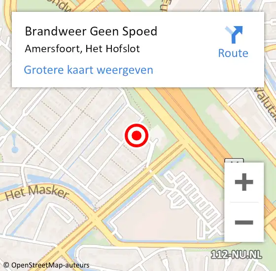 Locatie op kaart van de 112 melding: Brandweer Geen Spoed Naar Amersfoort, Het Hofslot op 31 december 2024 22:48