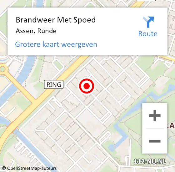 Locatie op kaart van de 112 melding: Brandweer Met Spoed Naar Assen, Runde op 31 december 2024 22:49