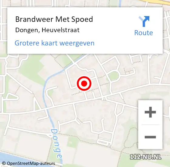 Locatie op kaart van de 112 melding: Brandweer Met Spoed Naar Dongen, Heuvelstraat op 31 december 2024 22:56