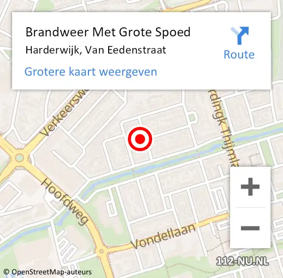 Locatie op kaart van de 112 melding: Brandweer Met Grote Spoed Naar Harderwijk, Van Eedenstraat op 31 december 2024 23:06