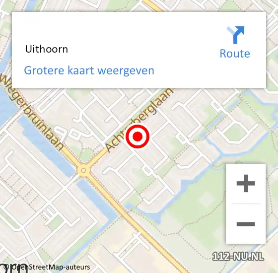 Locatie op kaart van de 112 melding:  Uithoorn op 31 december 2024 23:08