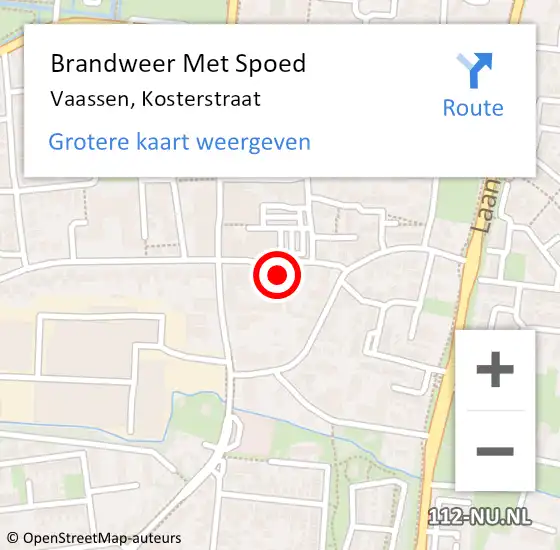 Locatie op kaart van de 112 melding: Brandweer Met Spoed Naar Vaassen, Kosterstraat op 31 december 2024 23:11