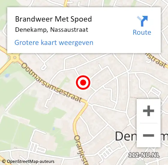 Locatie op kaart van de 112 melding: Brandweer Met Spoed Naar Denekamp, Nassaustraat op 31 december 2024 23:11