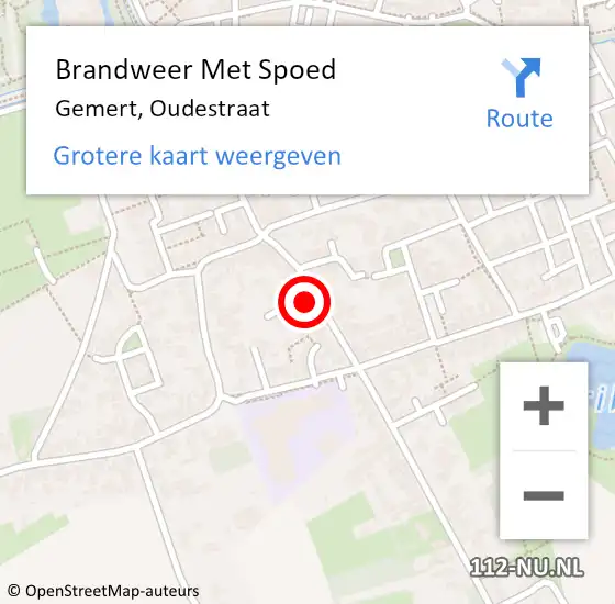 Locatie op kaart van de 112 melding: Brandweer Met Spoed Naar Gemert, Oudestraat op 31 december 2024 23:19