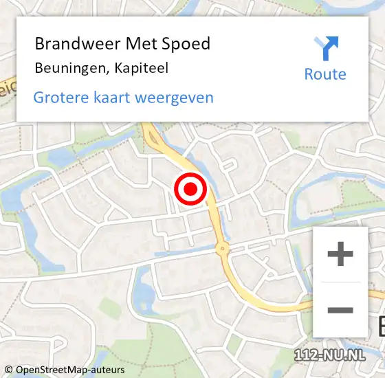 Locatie op kaart van de 112 melding: Brandweer Met Spoed Naar Beuningen, Kapiteel op 31 december 2024 23:24