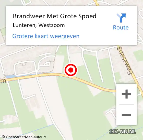 Locatie op kaart van de 112 melding: Brandweer Met Grote Spoed Naar Lunteren, Westzoom op 31 december 2024 23:24