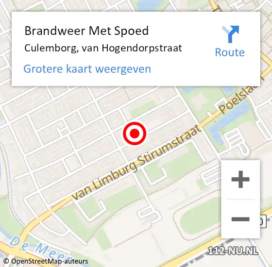 Locatie op kaart van de 112 melding: Brandweer Met Spoed Naar Culemborg, van Hogendorpstraat op 31 december 2024 23:24