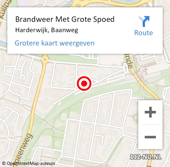 Locatie op kaart van de 112 melding: Brandweer Met Grote Spoed Naar Harderwijk, Baanweg op 31 december 2024 23:47