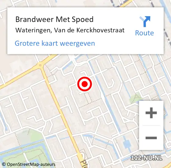 Locatie op kaart van de 112 melding: Brandweer Met Spoed Naar Wateringen, Van de Kerckhovestraat op 31 december 2024 23:50