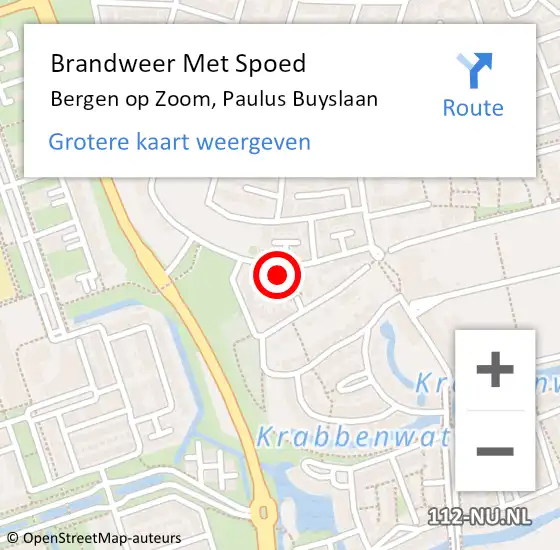 Locatie op kaart van de 112 melding: Brandweer Met Spoed Naar Bergen op Zoom, Paulus Buyslaan op 31 december 2024 23:50