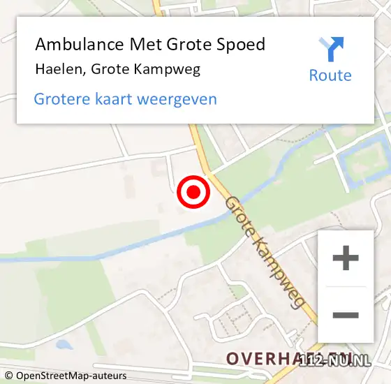 Locatie op kaart van de 112 melding: Ambulance Met Grote Spoed Naar Haelen, Grote Kampweg op 31 december 2024 23:52