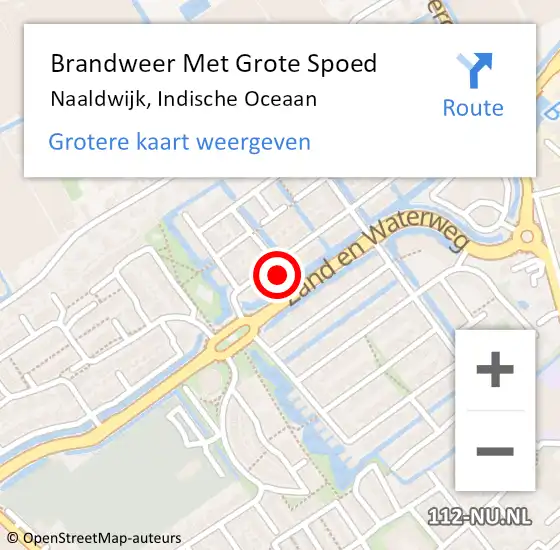 Locatie op kaart van de 112 melding: Brandweer Met Grote Spoed Naar Naaldwijk, Indische Oceaan op 1 januari 2025 00:10