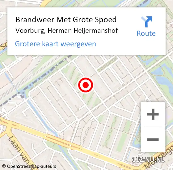 Locatie op kaart van de 112 melding: Brandweer Met Grote Spoed Naar Voorburg, Herman Heijermanshof op 1 januari 2025 00:10