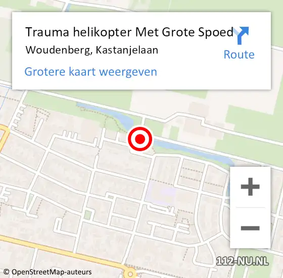 Locatie op kaart van de 112 melding: Trauma helikopter Met Grote Spoed Naar Woudenberg, Kastanjelaan op 1 januari 2025 00:12