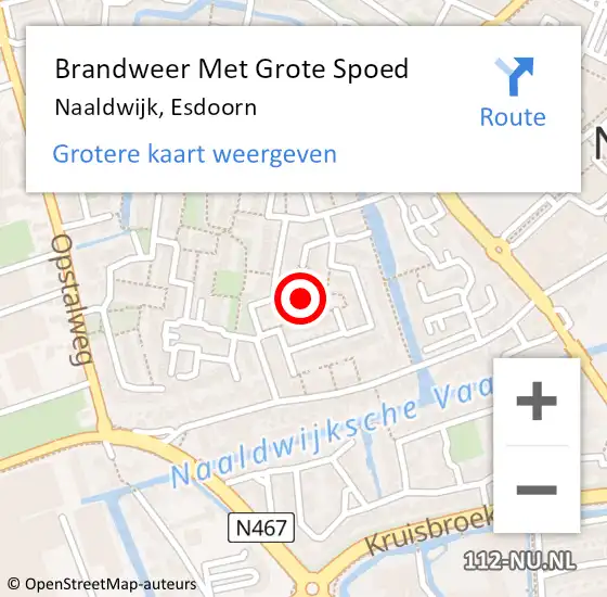 Locatie op kaart van de 112 melding: Brandweer Met Grote Spoed Naar Naaldwijk, Esdoorn op 1 januari 2025 00:13