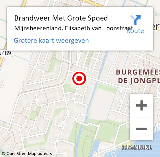 Locatie op kaart van de 112 melding: Brandweer Met Grote Spoed Naar Mijnsheerenland, Elisabeth van Loonstraat op 1 januari 2025 00:19