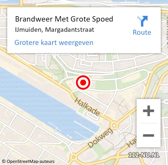 Locatie op kaart van de 112 melding: Brandweer Met Grote Spoed Naar IJmuiden, Margadantstraat op 1 januari 2025 00:19