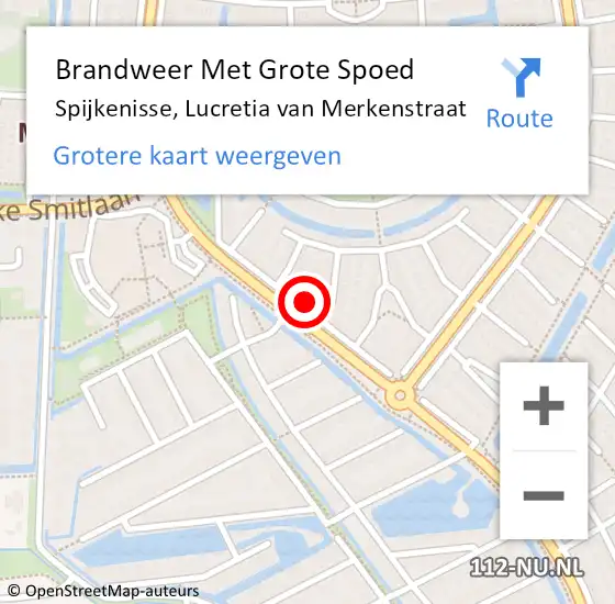 Locatie op kaart van de 112 melding: Brandweer Met Grote Spoed Naar Spijkenisse, Lucretia van Merkenstraat op 1 januari 2025 00:19