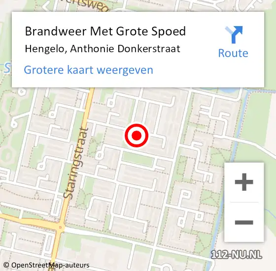 Locatie op kaart van de 112 melding: Brandweer Met Grote Spoed Naar Hengelo, Anthonie Donkerstraat op 1 januari 2025 00:20