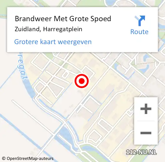 Locatie op kaart van de 112 melding: Brandweer Met Grote Spoed Naar Zuidland, Harregatplein op 1 januari 2025 00:21