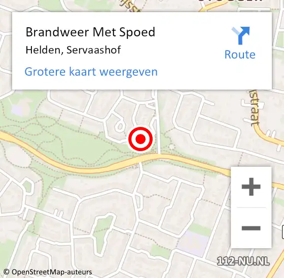 Locatie op kaart van de 112 melding: Brandweer Met Spoed Naar Helden, Servaashof op 1 januari 2025 00:22