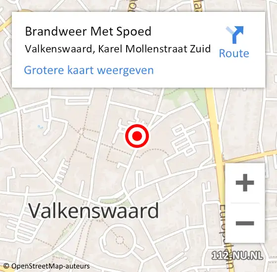 Locatie op kaart van de 112 melding: Brandweer Met Spoed Naar Valkenswaard, Karel Mollenstraat Zuid op 1 januari 2025 00:25