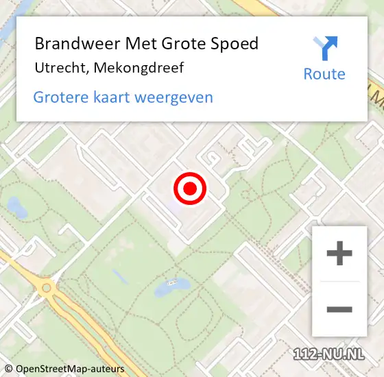 Locatie op kaart van de 112 melding: Brandweer Met Grote Spoed Naar Utrecht, Mekongdreef op 1 januari 2025 00:33