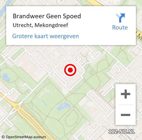 Locatie op kaart van de 112 melding: Brandweer Geen Spoed Naar Utrecht, Mekongdreef op 1 januari 2025 00:35