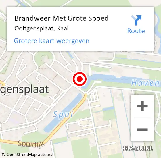 Locatie op kaart van de 112 melding: Brandweer Met Grote Spoed Naar Ooltgensplaat, Kaai op 1 januari 2025 00:36