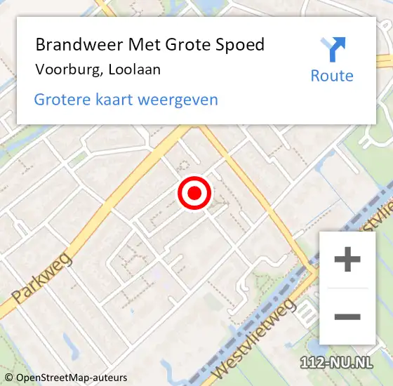 Locatie op kaart van de 112 melding: Brandweer Met Grote Spoed Naar Voorburg, Loolaan op 1 januari 2025 00:37