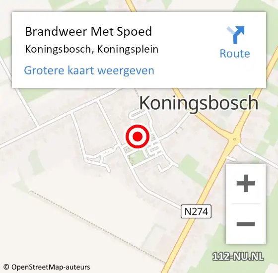 Locatie op kaart van de 112 melding: Brandweer Met Spoed Naar Koningsbosch, Koningsplein op 1 januari 2025 00:40