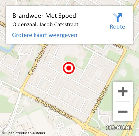 Locatie op kaart van de 112 melding: Brandweer Met Spoed Naar Oldenzaal, Jacob Catsstraat op 1 januari 2025 00:41