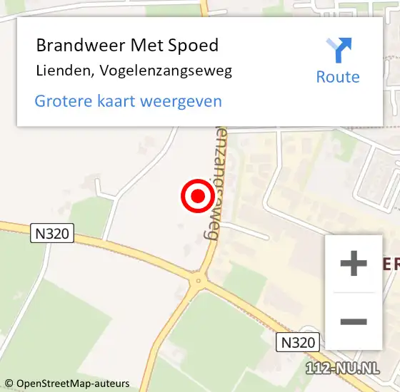 Locatie op kaart van de 112 melding: Brandweer Met Spoed Naar Lienden, Vogelenzangseweg op 1 januari 2025 00:50