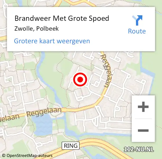 Locatie op kaart van de 112 melding: Brandweer Met Grote Spoed Naar Zwolle, Polbeek op 1 januari 2025 00:52