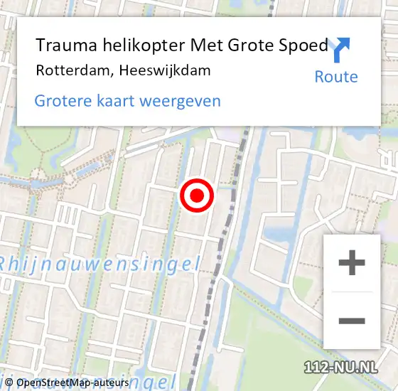 Locatie op kaart van de 112 melding: Trauma helikopter Met Grote Spoed Naar Rotterdam, Heeswijkdam op 1 januari 2025 00:53