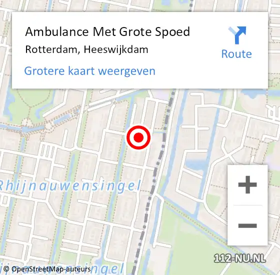 Locatie op kaart van de 112 melding: Ambulance Met Grote Spoed Naar Rotterdam, Heeswijkdam op 1 januari 2025 00:54