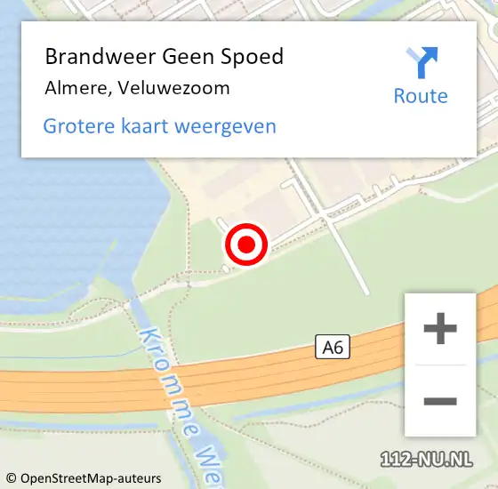 Locatie op kaart van de 112 melding: Brandweer Geen Spoed Naar Almere, Veluwezoom op 1 januari 2025 00:55