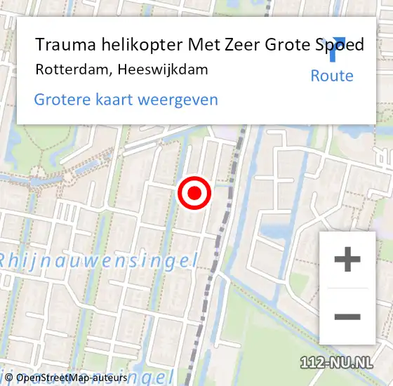 Locatie op kaart van de 112 melding: Trauma helikopter Met Zeer Grote Spoed Naar Rotterdam, Heeswijkdam op 1 januari 2025 00:56