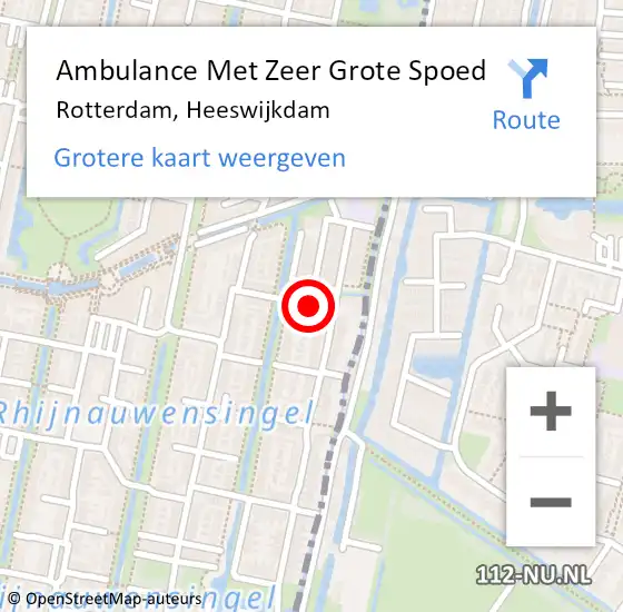 Locatie op kaart van de 112 melding: Ambulance Met Zeer Grote Spoed Naar Rotterdam, Heeswijkdam op 1 januari 2025 00:56