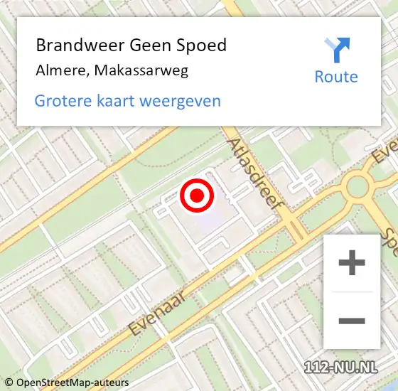 Locatie op kaart van de 112 melding: Brandweer Geen Spoed Naar Almere, Makassarweg op 1 januari 2025 00:59