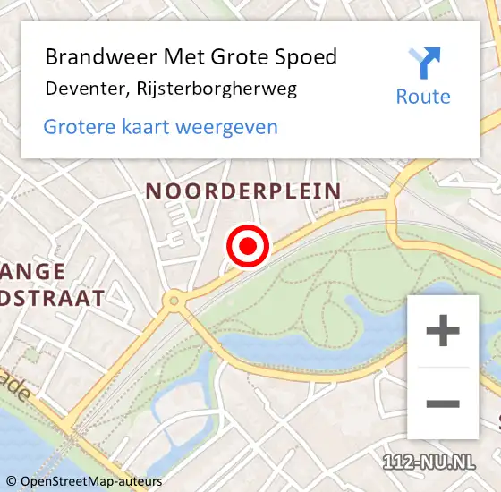 Locatie op kaart van de 112 melding: Brandweer Met Grote Spoed Naar Deventer, Rijsterborgherweg op 1 januari 2025 01:00