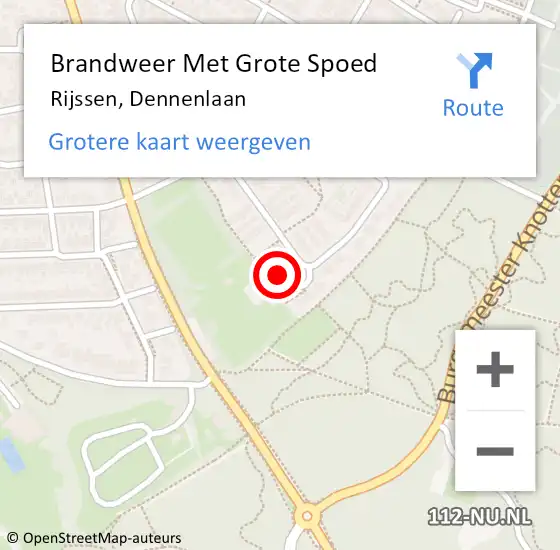 Locatie op kaart van de 112 melding: Brandweer Met Grote Spoed Naar Rijssen, Dennenlaan op 1 januari 2025 01:02