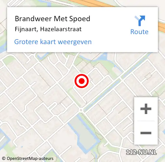 Locatie op kaart van de 112 melding: Brandweer Met Spoed Naar Fijnaart, Hazelaarstraat op 1 januari 2025 01:05