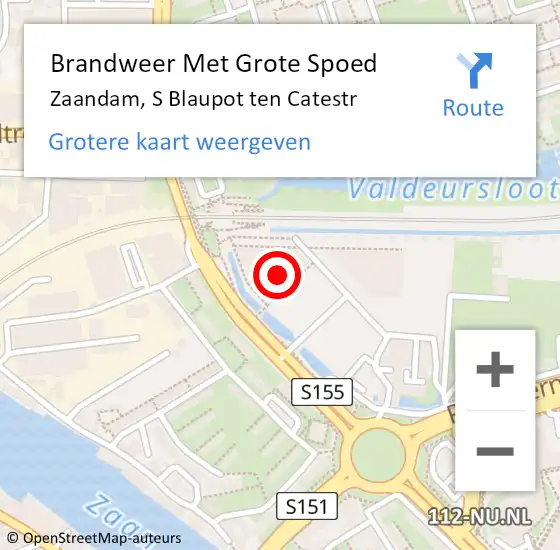 Locatie op kaart van de 112 melding: Brandweer Met Grote Spoed Naar Zaandam, S Blaupot ten Catestr op 1 januari 2025 01:07