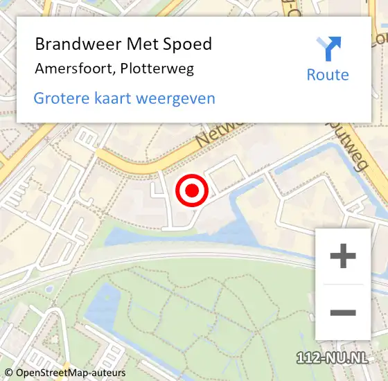 Locatie op kaart van de 112 melding: Brandweer Met Spoed Naar Amersfoort, Plotterweg op 1 januari 2025 01:08