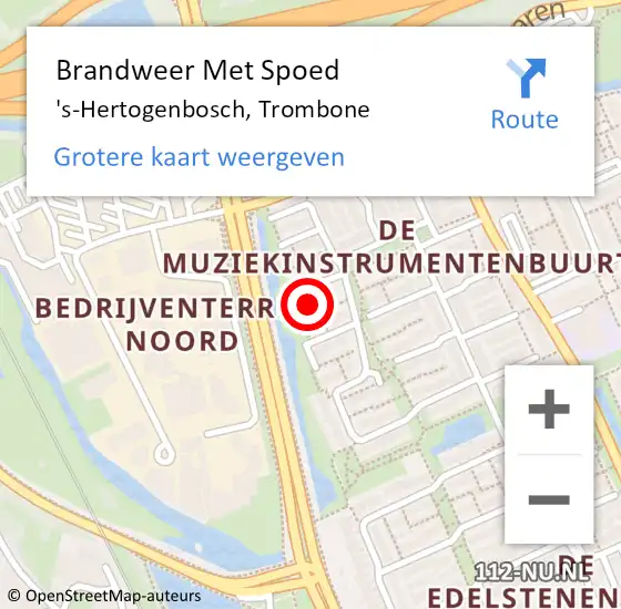 Locatie op kaart van de 112 melding: Brandweer Met Spoed Naar 's-Hertogenbosch, Trombone op 1 januari 2025 01:09