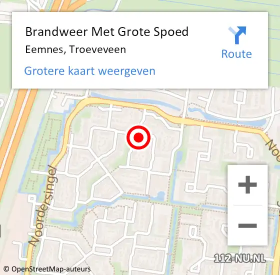 Locatie op kaart van de 112 melding: Brandweer Met Grote Spoed Naar Eemnes, Troeveveen op 1 januari 2025 01:13