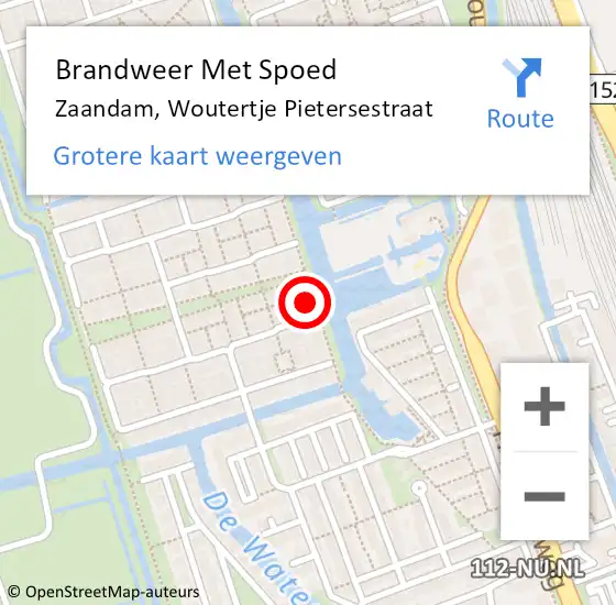 Locatie op kaart van de 112 melding: Brandweer Met Spoed Naar Zaandam, Woutertje Pietersestraat op 1 januari 2025 01:15