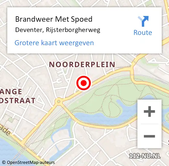 Locatie op kaart van de 112 melding: Brandweer Met Spoed Naar Deventer, Rijsterborgherweg op 1 januari 2025 01:21